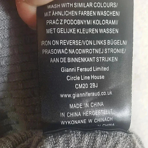 Gianni Feraud Limited Edition Mens Gray Textured Knit Crewneck Sweater M - Picture 11 of 12